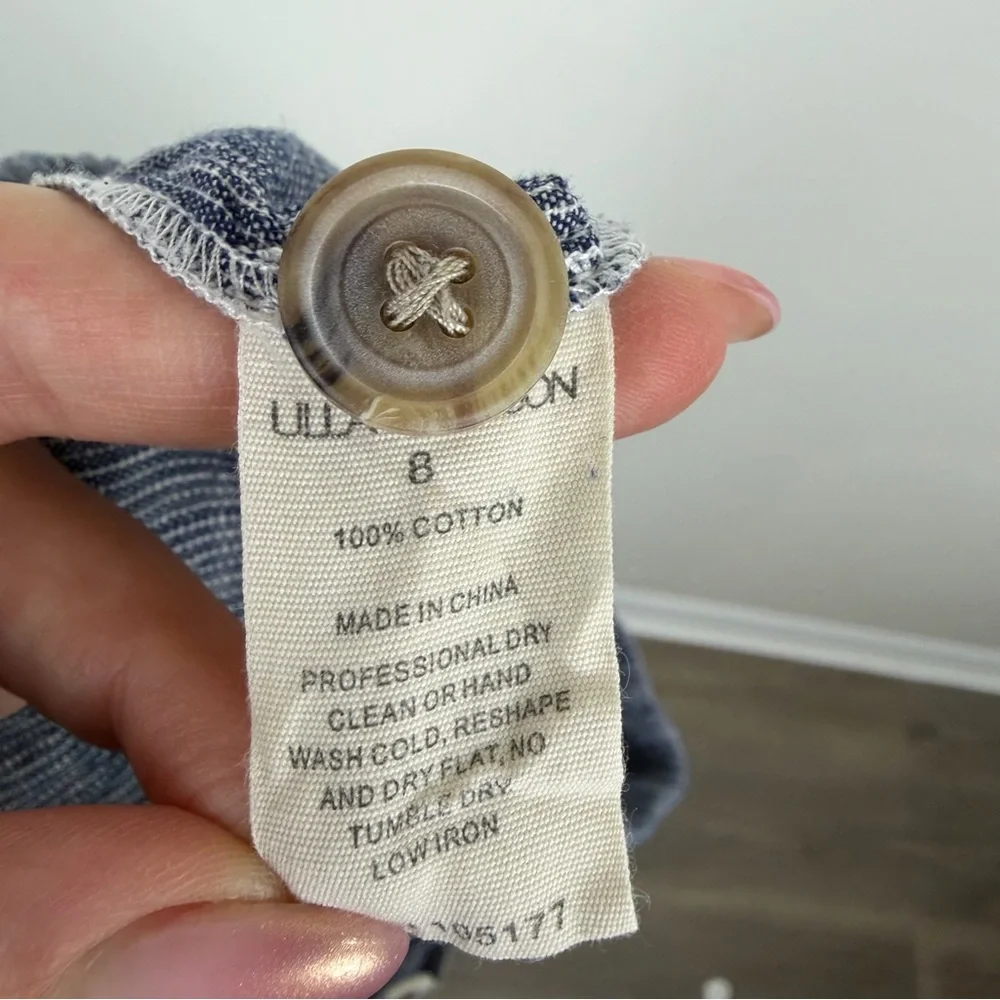 Ulla Johnson Granite Gray Blue Stripe Gracie Drawstring Shorts 8
